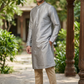 Grey - Silky -  Mens Indian Kurta set - Weddings / Walimas , Sangeet, Eid, Mehndi / Henna - NAD2511 01KJ25