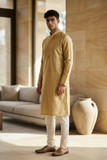 Gold - Silky -  Mens Indian Kurta set - Weddings / Walimas , Sangeet, Eid, Mehndi / Henna - NAD2511 01KJ25