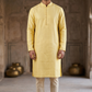 Light Yellow - Fantastic Mens Indian Kurta set - Weddings / Walimas , Sangeet, Eid, Mehndi / Henna - NAD2504 01KR25