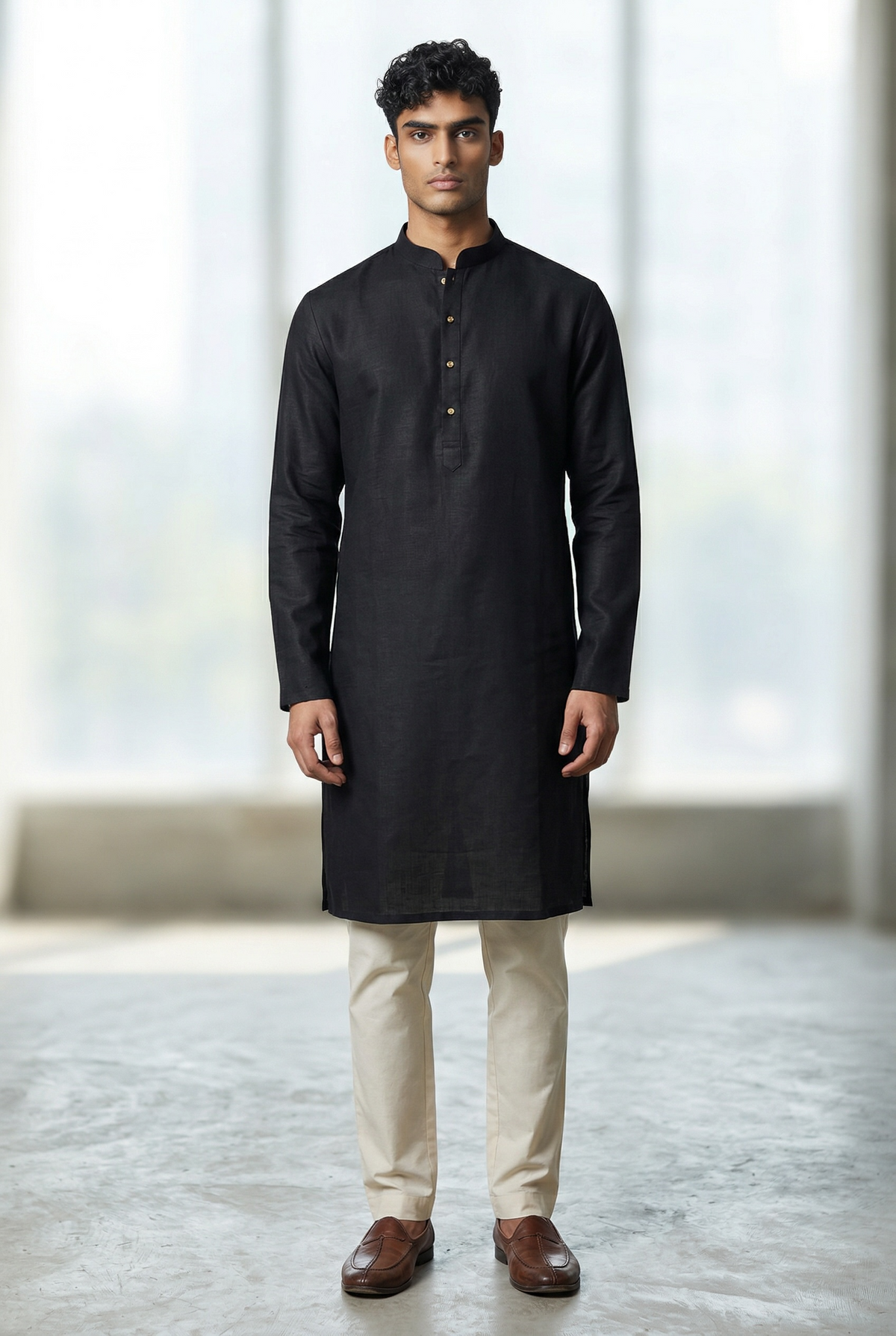 Black - Fantastic Mens Indian Kurta set - Weddings / Walimas , Sangeet, Eid, Mehndi / Henna - NAD2501 01KV25