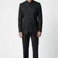 Black - PREMIUM Slim Fit Mens BandhGala / Prince / Chinese Collar Open Jacket with inside Waistcoat- Fantastic Fit - CS2511 JP 0625