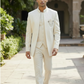 Cream / Off White - PREMIUM Slim Fit Mens Self Brocade BandhGala / Prince / Chinese Collar Jacket with Long inside Waistcoat - Fantastic Fit - CS2505 03PY25