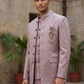 Lilac / Pink - PREMIUM Slim Fit Mens Self Brocade BandhGala / Prince / Chinese Collar Jacket with Long Waistcoat - Fantastic Fit - CS2505 01PY25