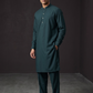 Bottle Green - Plain Silky Mens Indian Kurta set with Trousers - UK Stock - Weddings / Walimas , Sangeet, Diwali, Eid, Mehndi / Henna - EM66 05KJ26