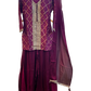 UK 12 / 38" - Wine - Ladies Sharara / Palazzo Trousers Suit - UK Stock - Sangeet / Henna / Weddings - OC21185 VJ