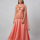 UK 14 / 40" - Coral Pink - Ladies Sharara / Palazzo Trousers Suit - UK Stock - Sangeet / Henna / Weddings - DIL86058 TP