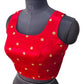 Red - Silky Saree / Lehenga blouse - With Cups - Margin to loosen - UK Stock - AF2333 H 0623