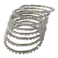 Silver / Pearl - Set of 8 Stone Bangles - Antique Gold Finish - JAN5310 Kp 0923