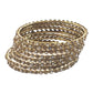 Gold / White - Set of 8 Stone Bangles - Antique Gold Finish - JAN1208 Kp 0923