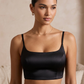 40" / UK 14 - Black - Rich Silky Thin Strap Designer Saree blouse with cups - UK Stock - Quick Delivery - RNK - R651- H