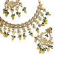 Yellow - Large Size Antique Gold Finish Necklace Set with Earrings - HB999  KT 0424