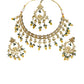 Yellow - Large Size Antique Gold Finish Necklace Set with Earrings - HB999  KT 0424