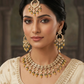 Yellow - Large Size Antique Gold Finish Necklace Set with Earrings - HB999  KT 0424