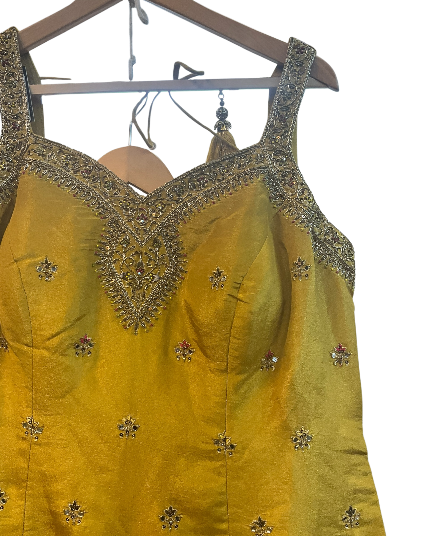 Size 18 (44") - Haldi Yellow - Designer Ladies Medium Length Sleeveless Top Palazzo Trousers Suit - VMK Varuna RA