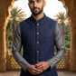 Navy Blue - All Over Embroidered - Mens Indian Waistcoat - UK Stock - 24 hr Dispatch - KCS4089 06KC26