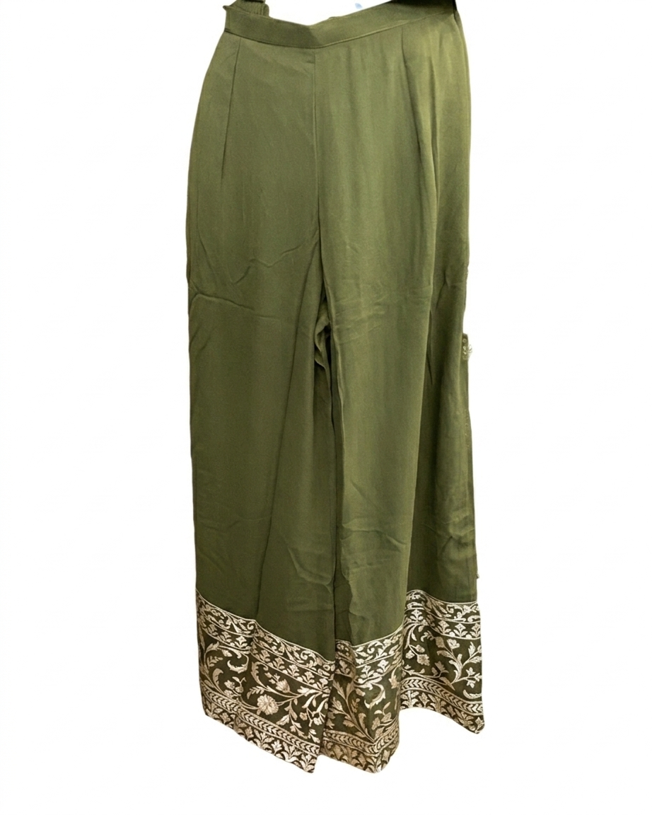 Size 12 (38") - Henna Green - Designer -  Ladies Long Top / Dress Anarkali Trousers Suit - VMK Harleen CY