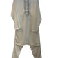 White - Soft Silky Mens Kurta Set with Neck Thread Embroidery -Eid Sangeet Mehendi Haldi - KCS2001 06KH26