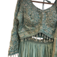 Size UK 14 (40" Bust) Long Sleeves - Pastel Turquoise - Silky Lehenga Set - Mehndi / Sangeet / Bridesmaids / Weddings / Garba  - UK Stock - 24h Dispatch - KM- VAN416 07JJ26