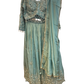 Size UK 14 (40" Bust) Long Sleeves - Pastel Turquoise - Silky Lehenga Set - Mehndi / Sangeet / Bridesmaids / Weddings / Garba  - UK Stock - 24h Dispatch - KM- VAN416 07JJ26