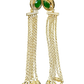 Green - Medium - Antique Gold Finish Traditional Earrings - Bollywood - Weddings - 15ER679 07P26