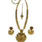 Gold Finish Temple - Large Size Antique Gold Finish Long Necklace Set with Earrings - AE2511 KR 0525