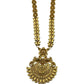 Gold Finish Temple - Large Size Antique Gold Finish Long Necklace Set with Earrings - AE2511 KR 0525
