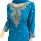UK 12 / 38" - Turquoise Blue - Designer Ladies Sharara / Palazzo Trousers Suit - UK Stock - Sangeet / Henna / Weddings - SC1639 09RP25
