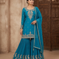 UK 12 / 38" - Turquoise Blue - Designer Ladies Sharara / Palazzo Trousers Suit - UK Stock - Sangeet / Henna / Weddings - SC1639 09RP25