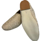 Very Comfortable Gold Brocade Loafer Style Mojri - Indian Mens shoes - Mojari , Khossay -  YD2305