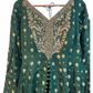 UK 10 / 36" - Forest Green - Designer Ladies Sharara / Palazzo / Anarkali Trousers Suit - UK Stock - Sangeet / Henna / Weddings - VMK Aradhya 04AY26