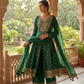 UK 10 / 36" - Forest Green - Designer Ladies Sharara / Palazzo / Anarkali Trousers Suit - UK Stock - Sangeet / Henna / Weddings - VMK Aradhya 04AY26