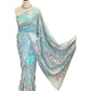Light Turquoise Blue - Fancy Embroidered Saree with Blouse Piece - UK stock - 24hr Dispatch - SP250619 VC