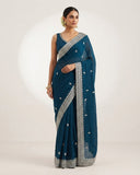 Teal - Fancy Party Saree with Blouse Piece - UK stock - 24hr Dispatch - SP2603 VY
