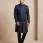 Royal Navy Blue - Classic Banarasi Handloom Brocade Sherwani with quality Buttons -  BS788 08JC25