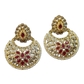 Ruby & Kundan Floral Crescent Chandbali Earrings - Bollywood - Weddings - 6ER34 09Tp26
