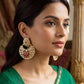 Ruby & Kundan Floral Crescent Chandbali Earrings - Bollywood - Weddings - 6ER34 09Tp26