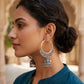 Oxidised Silver Hoop Jhumka Earrings with Ghungroo Detail - Bollywood - Weddings - 15BE47 09Ap26