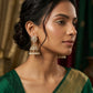 Clear - Petite Floral Kundan & Pearl Jhumka Earrings    - Bollywood - Weddings - 15JE72 09P26