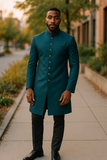Teal - Classic Banarasi Handloom Brocade Sherwani with quality Buttons -  BS788 08JC25