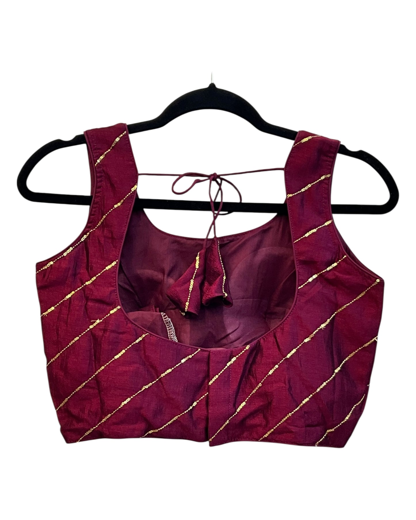 Dark Magenta -  Dupion Silk Lehenga Set - Garba / Dandia , Mehndi / Sangeet / Weddings - Size UK 12 (38" Bust) Adjustable to Size 14 - UK Stock - 24h Dispatch - AF2506 09TY25