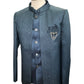 Teal Blue - PREMIUM Slim Fit Mens BandhGala / Prince / Chinese Collar Open Jacket with inside Waistcoat- Fantastic Fit - CS2510 JP 0625