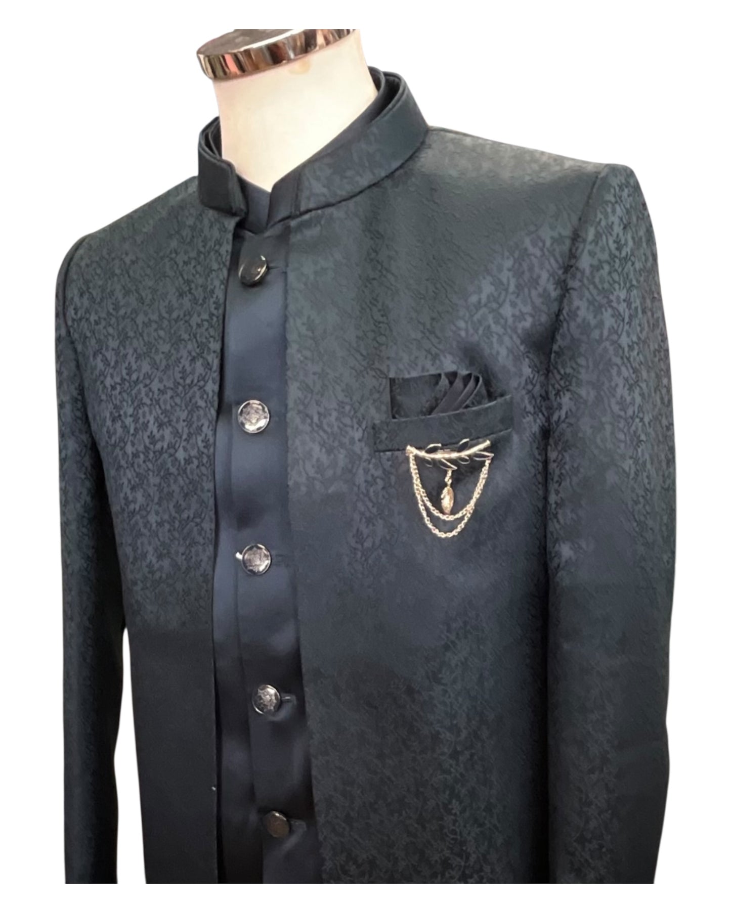 Teal Blue - PREMIUM Slim Fit Mens BandhGala / Prince / Chinese Collar Open Jacket with inside Waistcoat- Fantastic Fit - CS2510 JP 0625