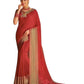 Coral Pink - Handloom -  Banarasi Crepe Saree with Blouse Piece - JOHJAN47001 10VY25