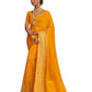 Orange - Handloom -  Banarasi Crepe Saree with Blouse Piece - JOHJAN47002 10VY25