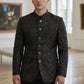 Bottle Green - PREMIUM Slim Fit Mens Contrast Brocade BandhGala / Prince / Chinese Collar Jacket - Fantastic Fit - VNS-JOD13 10TY25