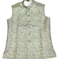 Cream with Light Turquoise & Gold Thread Brocade - Premium Mens Waistcoat - VNS-JKT7908/1 10KJ25