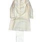 Off White /  Cream - Classic Self Brocade Sherwani with Fancy Buttons -  VNS-SHR16 10TA25