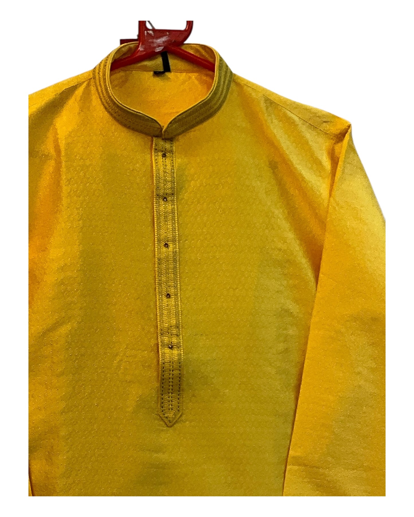 Haldi Yellow - Banarasi Handloom Brocade Mens Indian Kurta set - UK Stock - Weddings / Walimas , Sangeet, Diwali, Eid, Mehndi / Henna - VEE2533 KC
