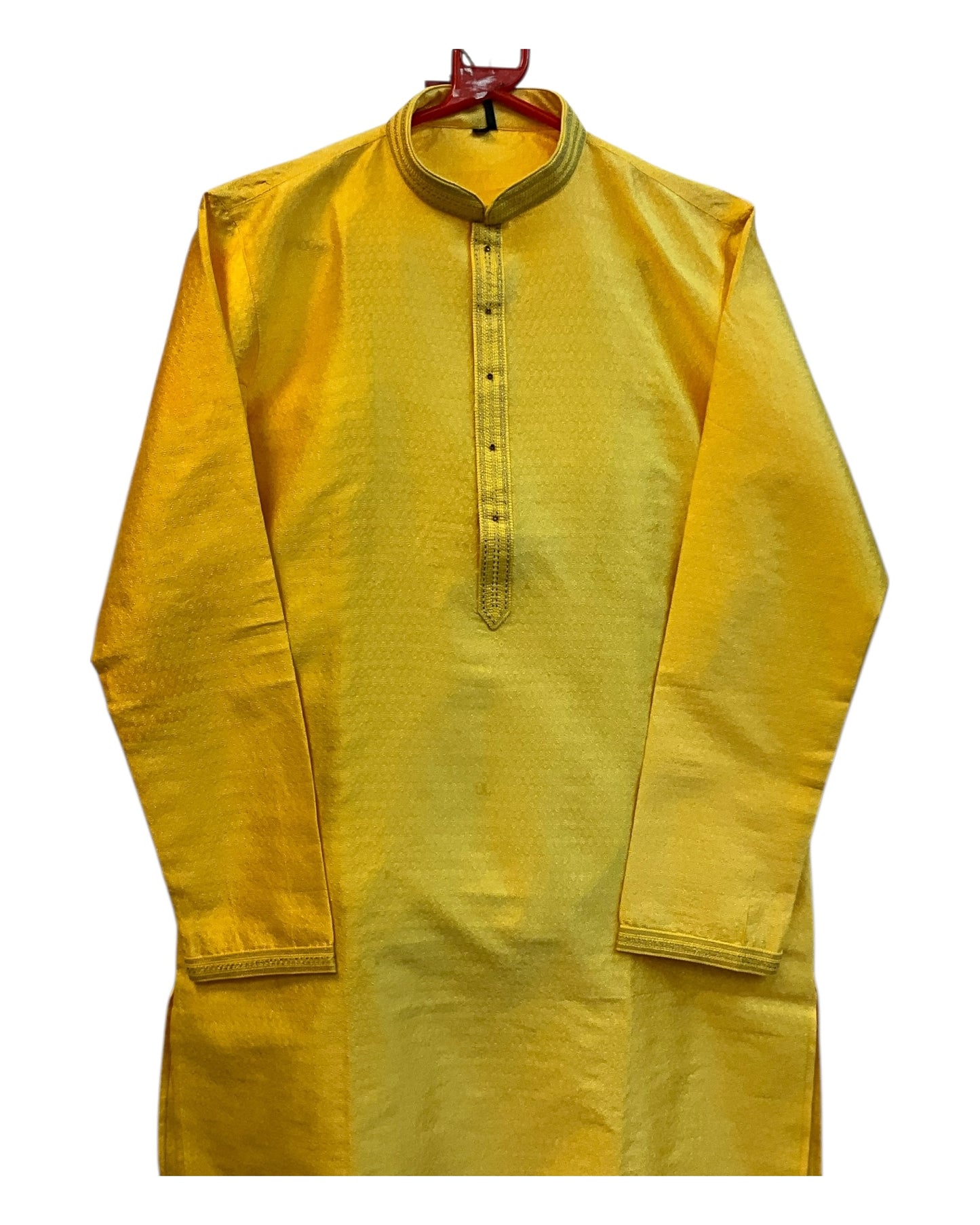 Haldi Yellow - Banarasi Handloom Brocade Mens Indian Kurta set - UK Stock - Weddings / Walimas , Sangeet, Diwali, Eid, Mehndi / Henna - VEE2533 KC