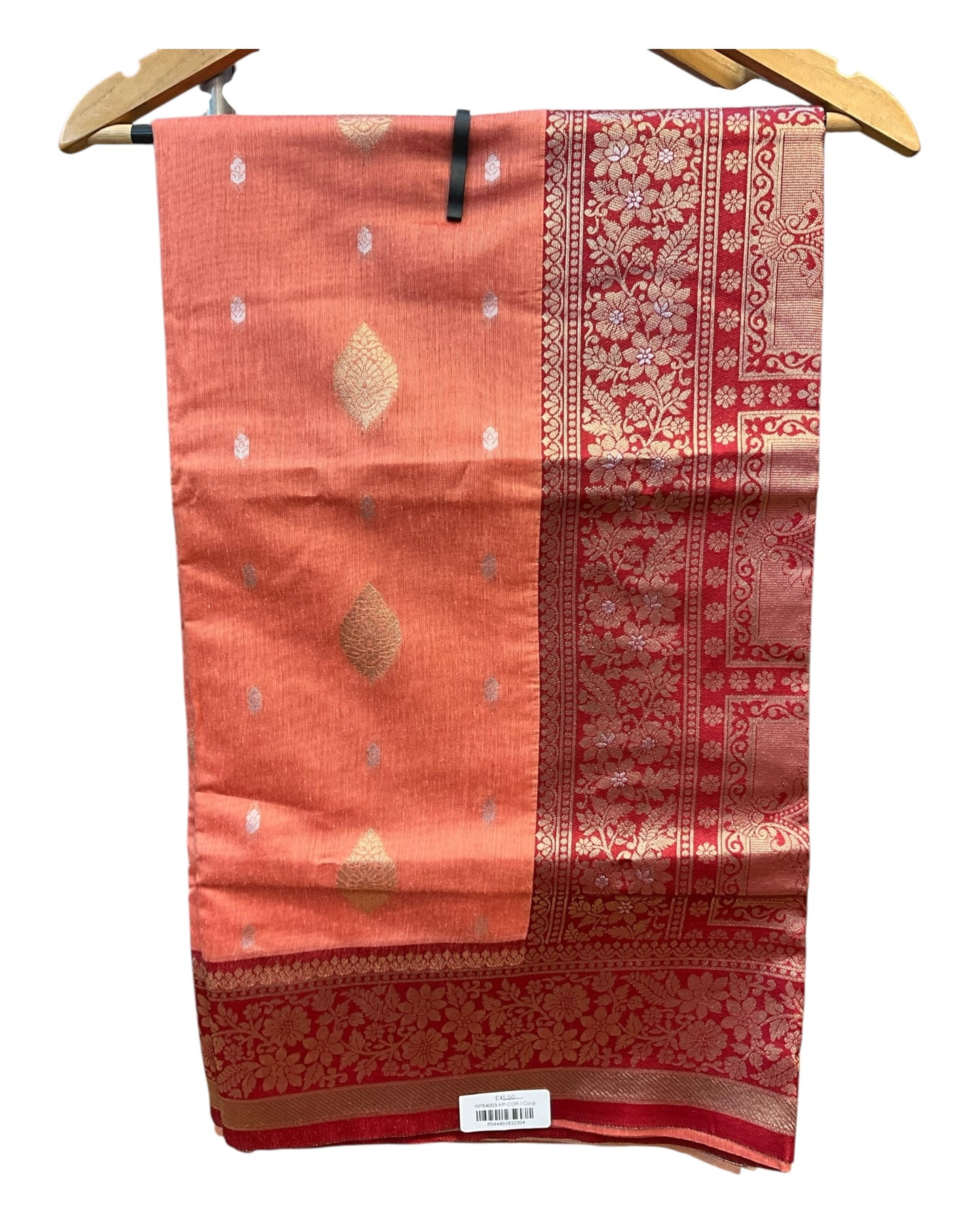Coral - Handloom  - Cotton Silky Banarasi Saree with Blouse Piece - RP84003 10KP25